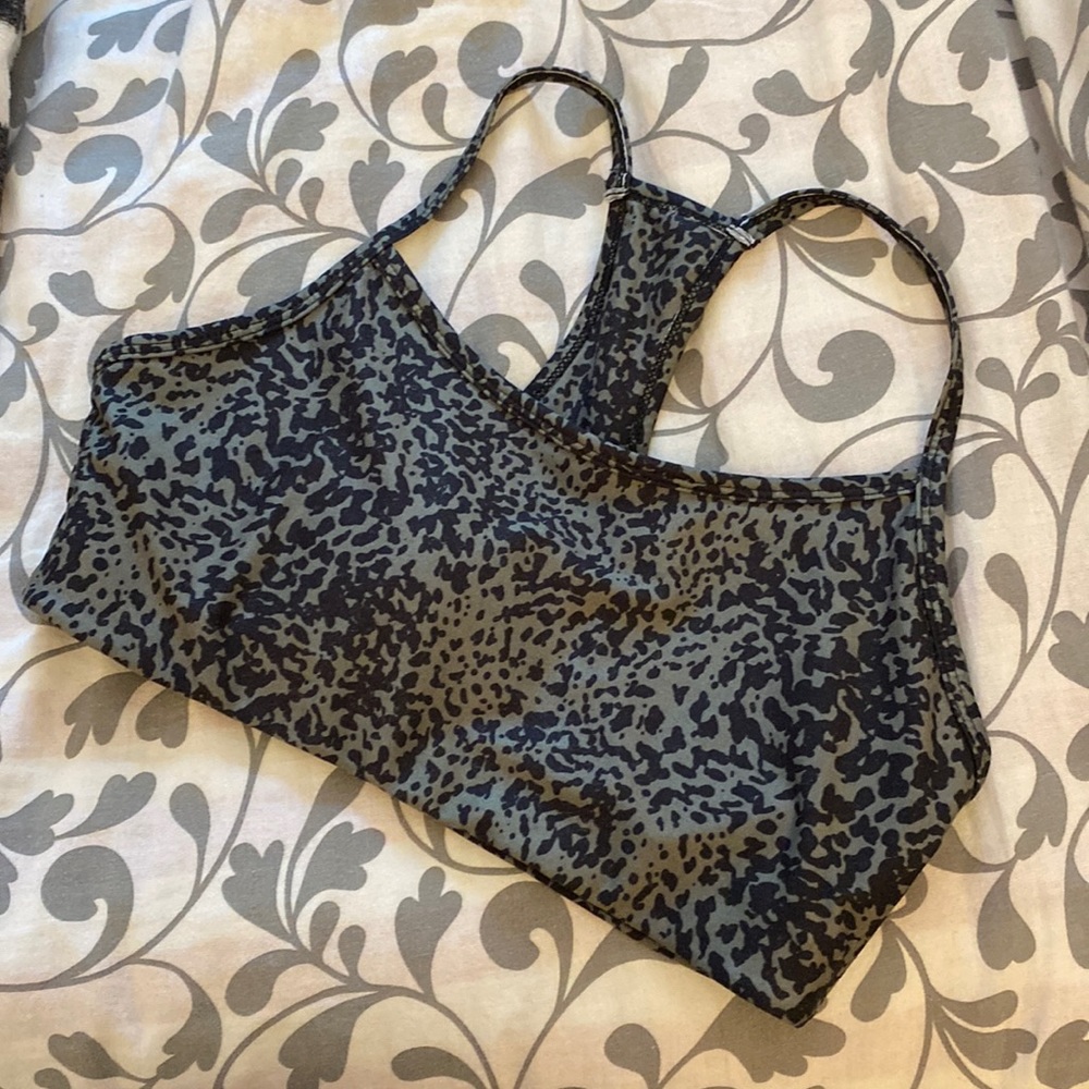 SAGE green and black sports bra - medium